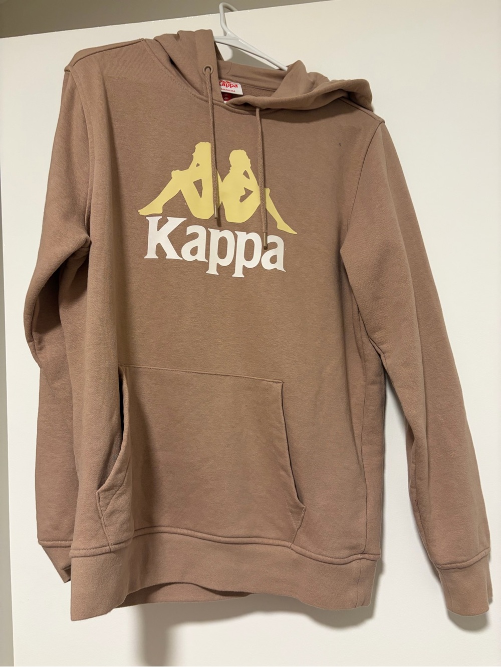 Kappa Men’s Taupe Zip-Up Style Hoodie with Yellow Logo